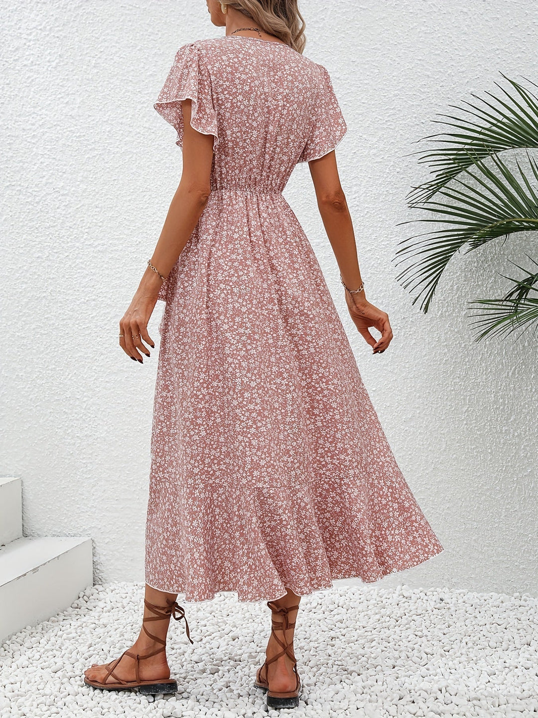 Indie - Small Floral Lace-Up Dress