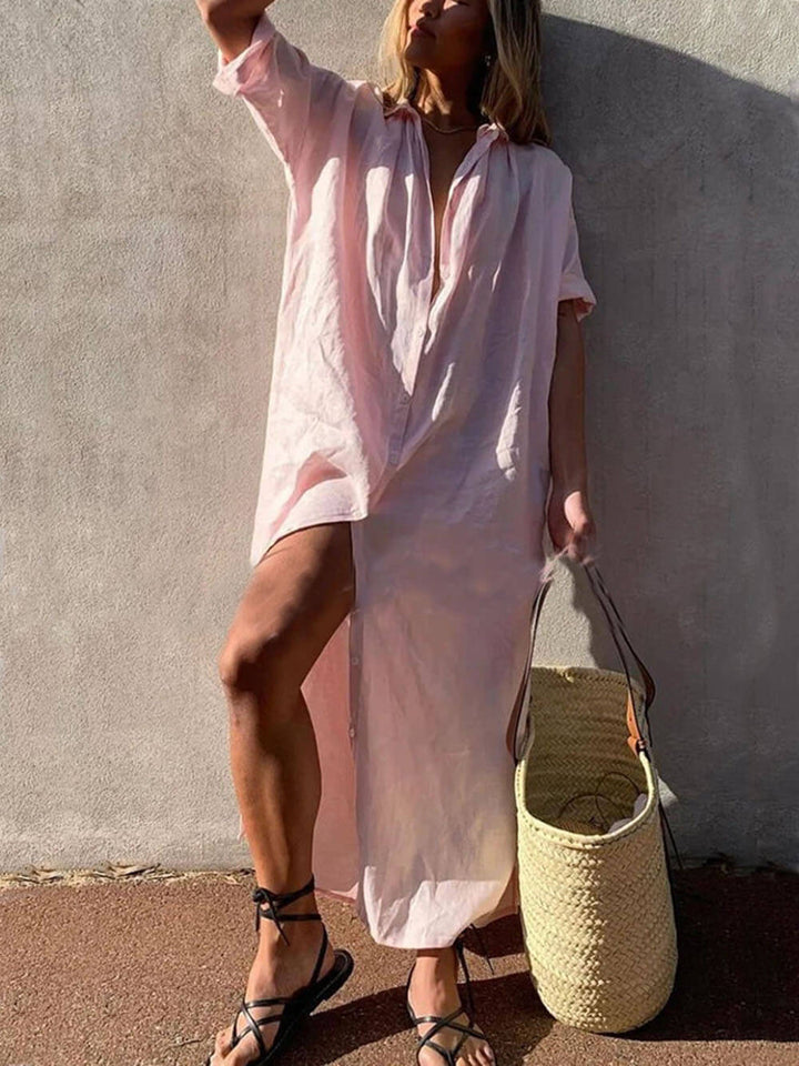 Jillian - Loose Shirt Maxi Dress