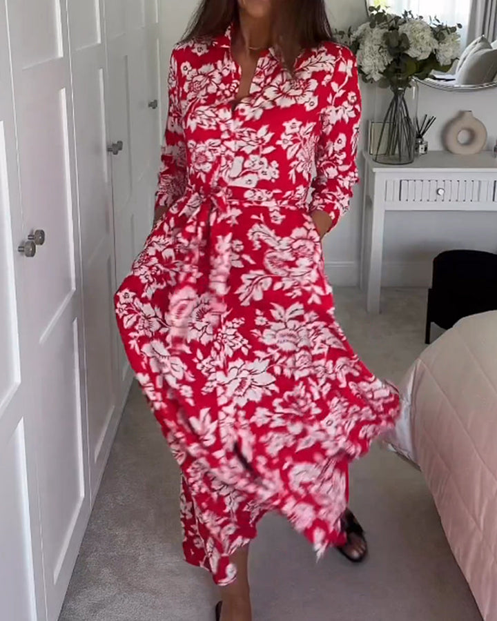 "Chic" Long floral print dress