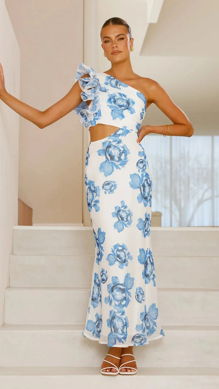 Pink Strapless Ruffle Dress