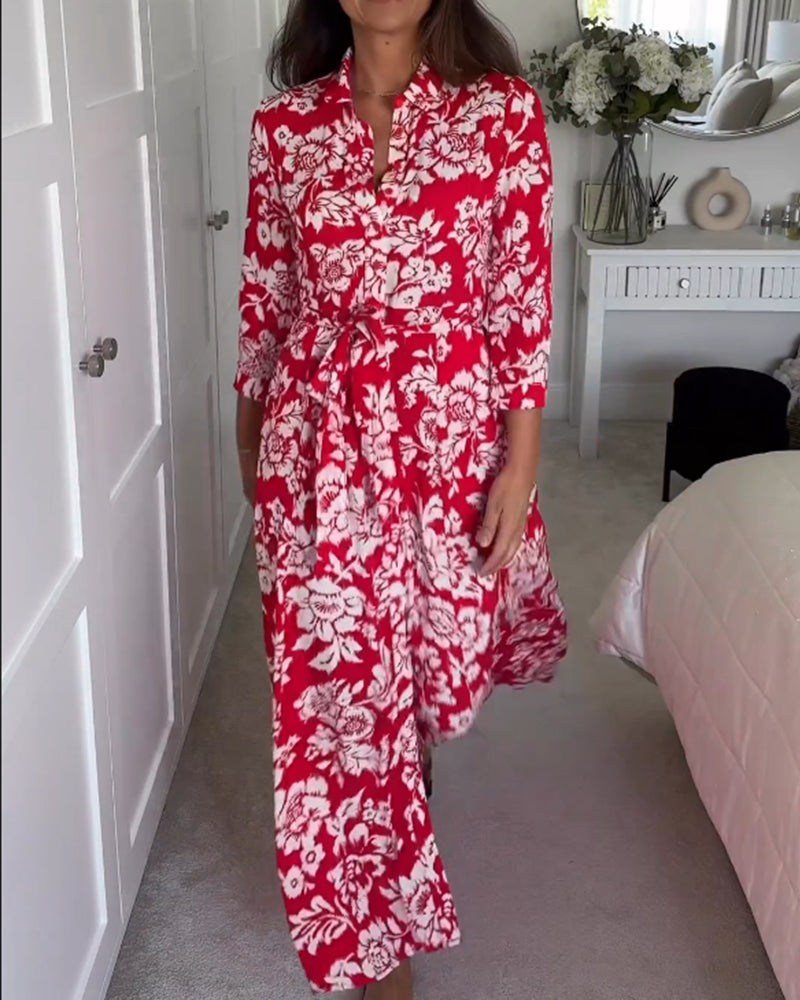 "Chic" Long floral print dress