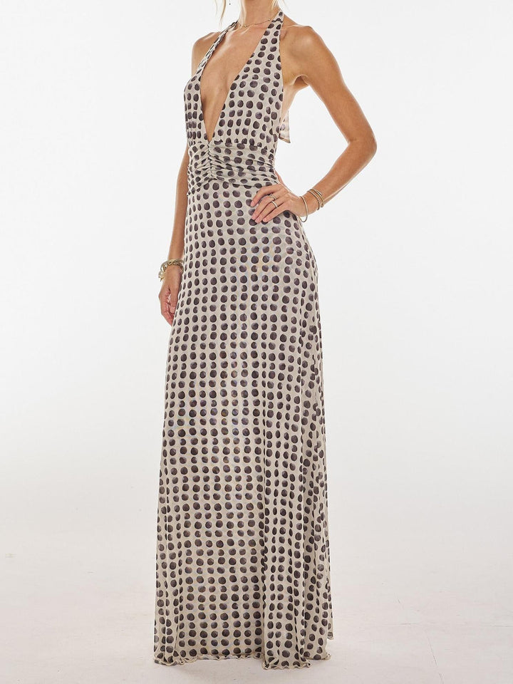 Camoni Polka Dot Diary Maxi Dress