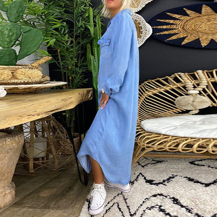 Lilac - Comfortable Denim Dress