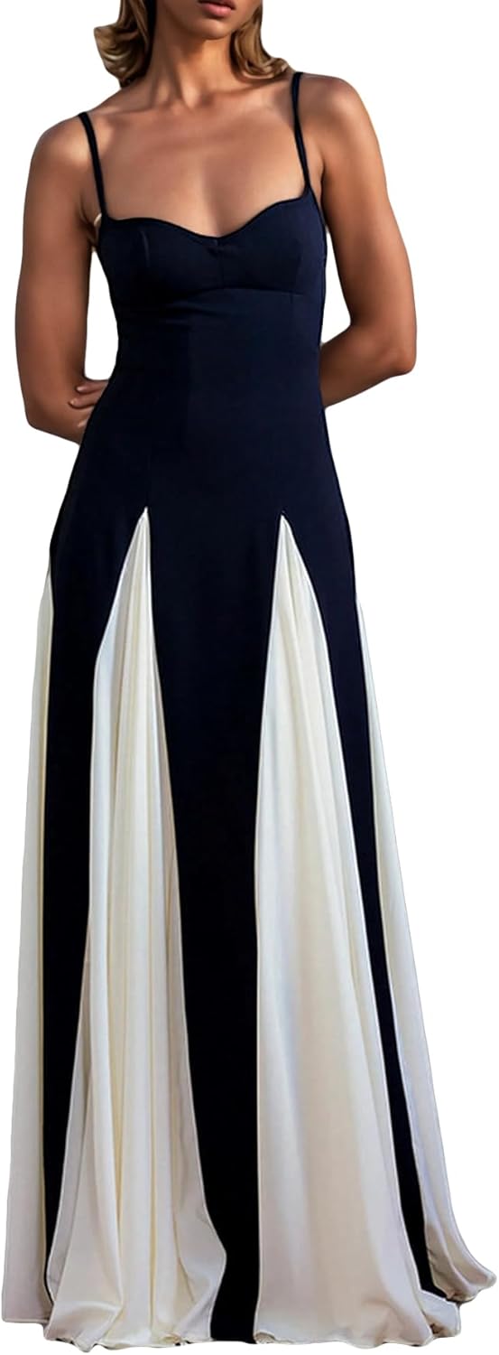 Amelia | Elegant Contrast Maxi Dress