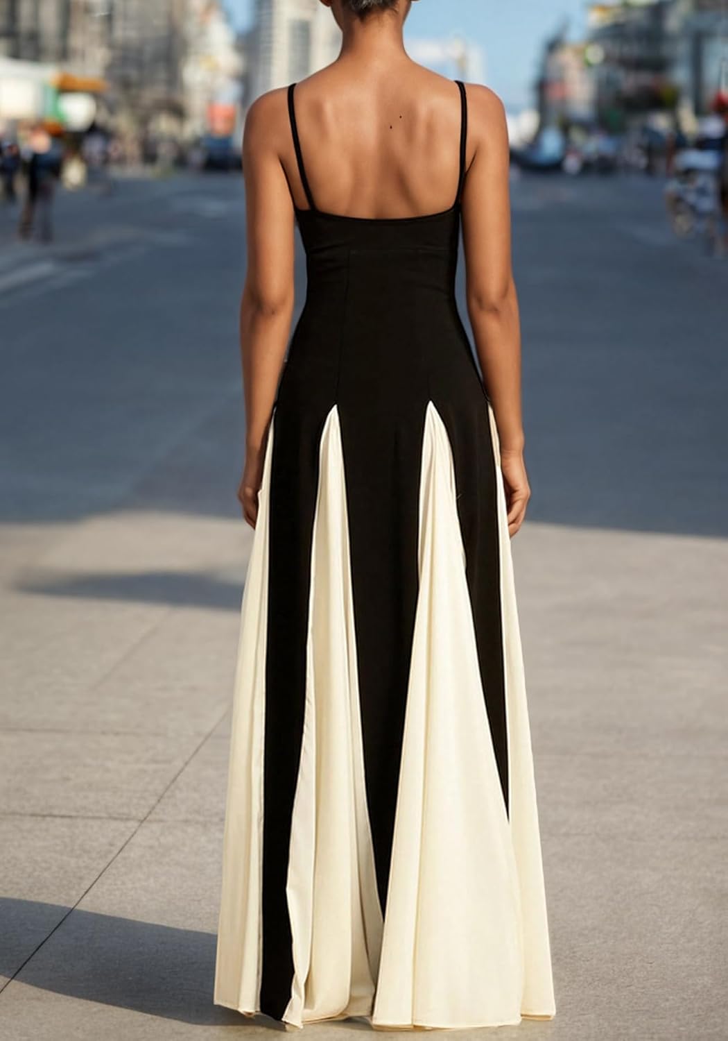 Amelia | Elegant Contrast Maxi Dress