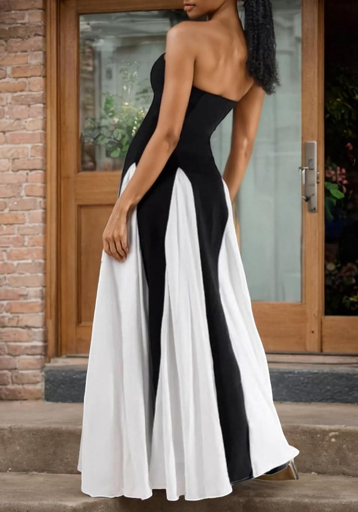 Amelia | Elegant Contrast Maxi Dress