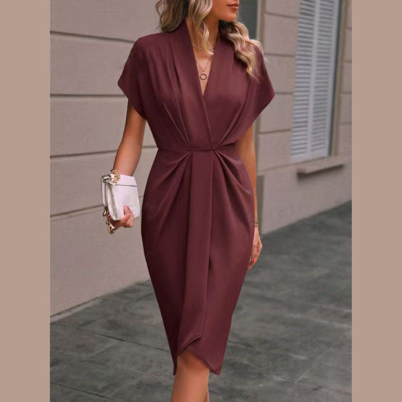 Elegant Midi Wrap Dress for Women | Kaye