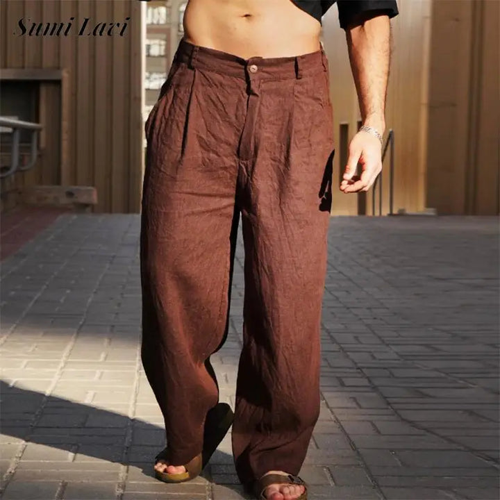 Malik - Wide-Leg Linen Trousers