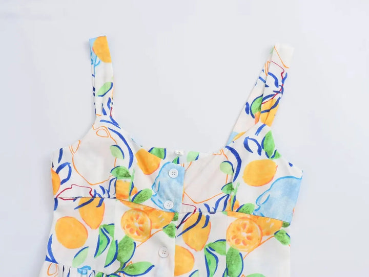 Marseille Lemon Midi Dress