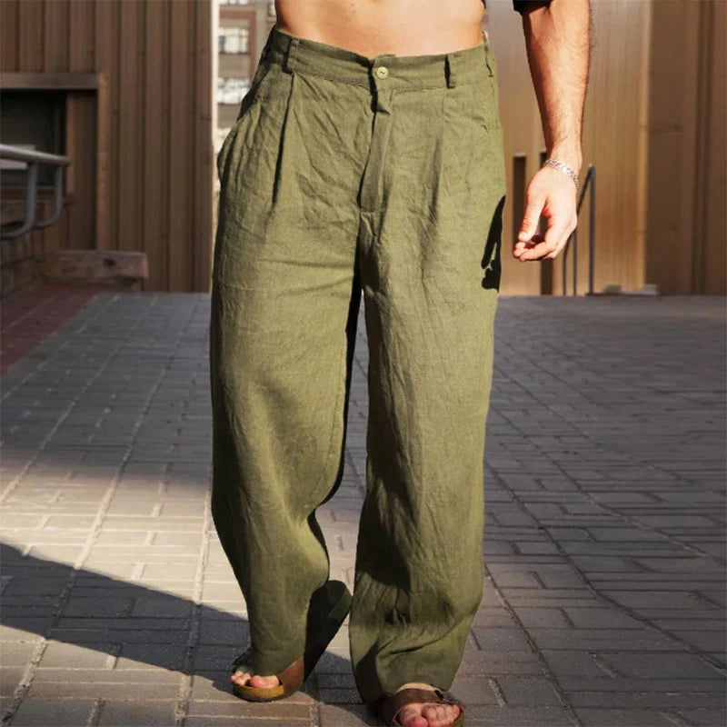 Malik - Wide-Leg Linen Trousers