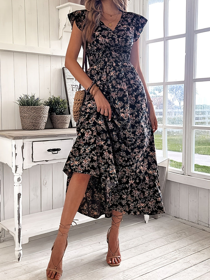 Jessa - Floral Print Waist Dress