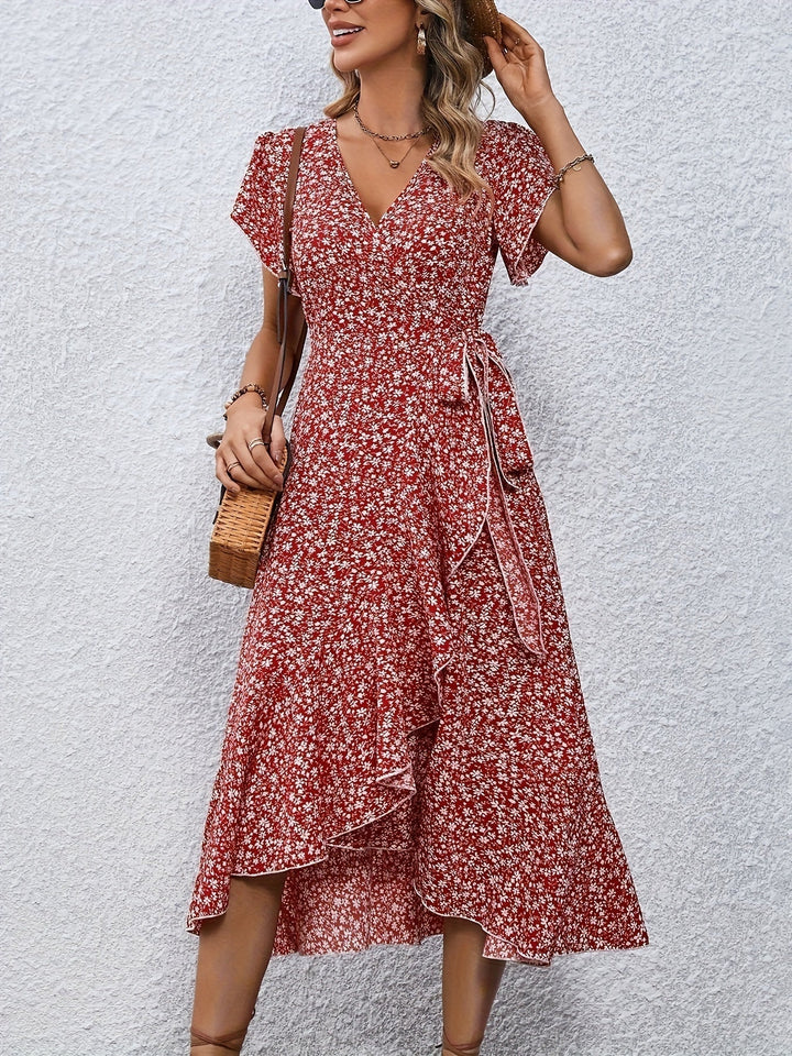 Indie - Small Floral Lace-Up Dress