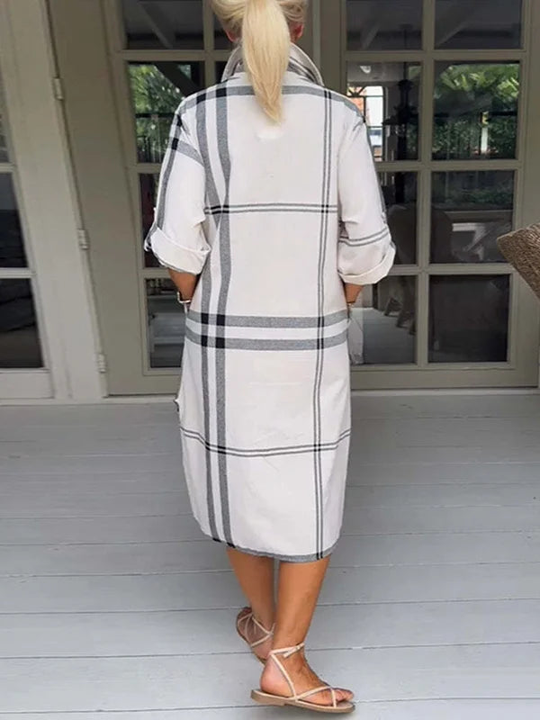 "Carina" Dress with Print and V-neck