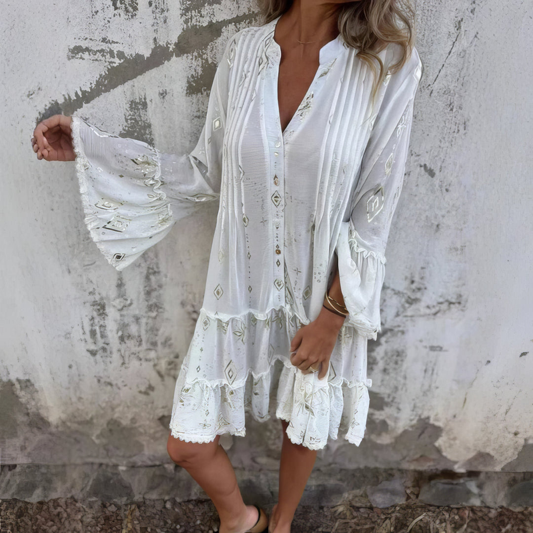 Mara - Trendy Long Sleeve Mini Dress