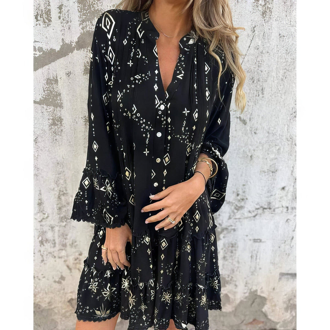 Mara - Trendy Long Sleeve Mini Dress