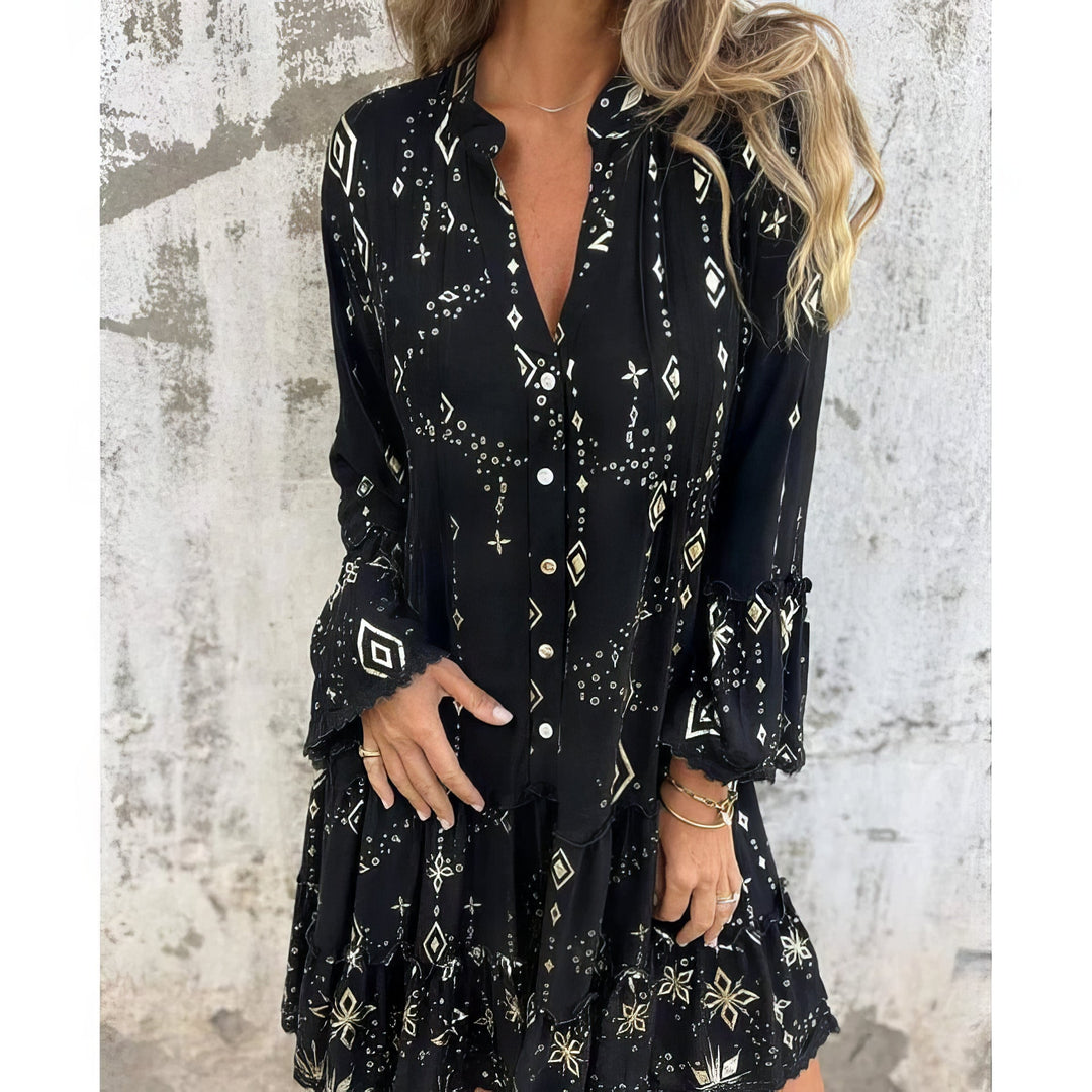 Mara - Trendy Long Sleeve Mini Dress